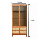 Koala Japanese Style Solid Wood Wardrobe Home Bedroom Wicker Sliding Door Wardrobe Flat Simple Large