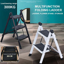 12🔥12 SHANJIE Ladder Carbon Steel Folding Step Ladder Thickened Widened Multi-functional