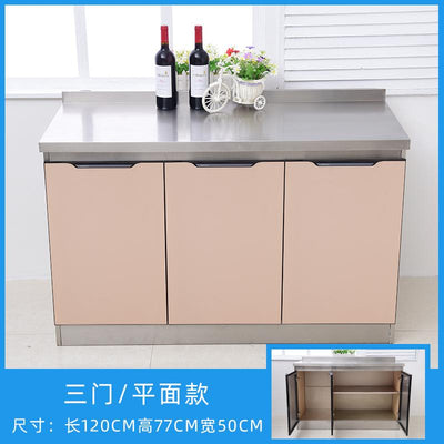 YSHF Kitchen Cabinet Storage Household With Gas Stove Sink Kitchen Cupboards Stainless Steel Kitchen