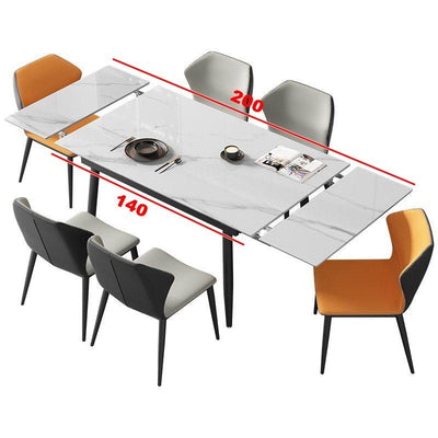 【High Quality】Dining Table Set Sintered Stone Table Set Extendable Marble Table Foldable Friction