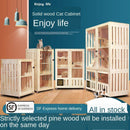 Luxury Villa Solid Wood Closed Cage Transparent Nest Wooden House Display Cat Cabinet