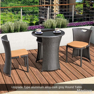 Rattan Chair Three-piece Balcony Small Table and Combination Creative Leisure Tea