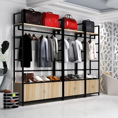 ⭐Clothing Shop Clothes Rack Display Rack Floor Coat Rack Belt Cabinets Shopping Mall Display