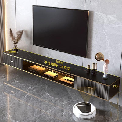 WOODYES Tv Console Cabinet Rock Board Slate Tv Cabinet Hanging Wall Mounted Sintered Stone Tv