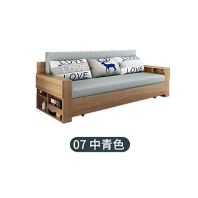 ARTISAM Sofa Bed Solid Wood Foldable Storage Sofa Bed Living Room Sitting And Lying Simple Push-pull