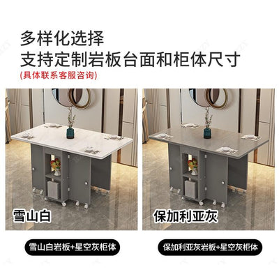 2022 Dining Table Set Marble Foldable Dining Table Movable Small House Multifunctional Combined