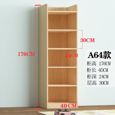 Book Shelf Solid Wood Bookshelf Cabinet Modern Simple Floor Bookcase Shelf Log Pine With Door Bay