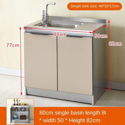 Stainless Steel Cabinet Simple Kitchen Cabinet Counter Stiller Cabinetself-assembly Economy Cabinet