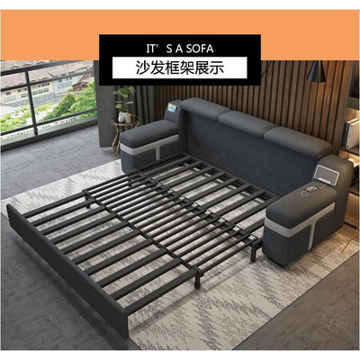 YOOKE Folding Sofa bed with audio storage function study dual-use foldable sofa 3 seater sofa bed