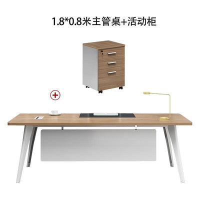 The boss's desk is simple and modern, new Chinese style office desk, single solid wood, big board,