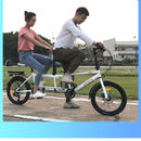 son Father and double bike folding couple tour two people riding parent-child three-person bicycle
