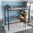 AUSITUR Loft Bed Iron Elevated Bed Duplex Second Floor Bed