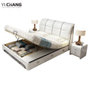 Yichang Leather Bed Frame With Storage Modern Simple Single Bed Frame 1.8m /1.5m Three Drawer