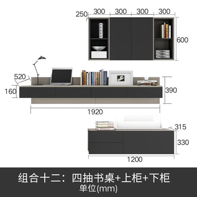 Desk Bookshelf Combination Nordic Simple Modern Small-family Computer Table and Study Table-top Desk