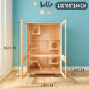 Home Solid Wood Cage Cabinet Villa Apartment Climbing Rack Luxury Large Space Nest Cat House