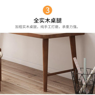 SENBIJU All Wood Bedroom Double Study Desk Nordic Word Wall Long Table Simple Household Solid