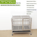 YIPET Ready Stock Dog cage thick stainless steel super large residential foldable movable pet cage
