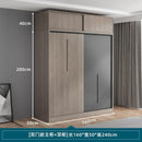 Wardrobe solid wood modern simple household bedroom sliding door integral cabinet economical storage