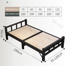 Gs Solid Wooden Foldable Bed Single Bed Frame 1.2m Household Simple Double Nap Pine Iron Frame