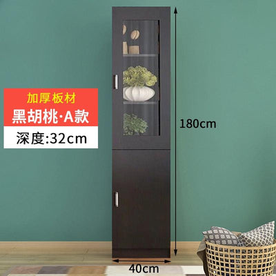 LAL Bookcase Bookshelf Cabinet Combination Office Solid Wood Filing Cabinet With Lock Glass Door