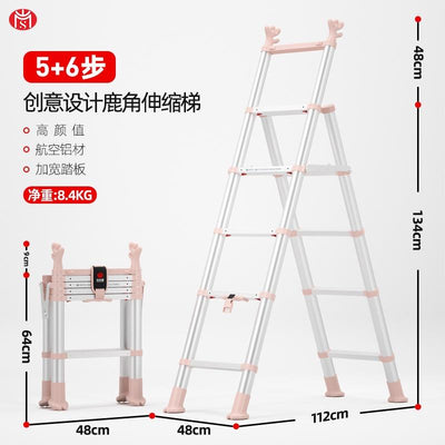 Household steps Ladder Telescopic Ladder Folding Ladder Indoor Multifunctional Thickened Aluminum