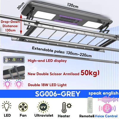 [SG LOCAL] Automated Laundry Rack Tuya-app Control Ceiling Clothes Drying Rack 5 Years Warranty