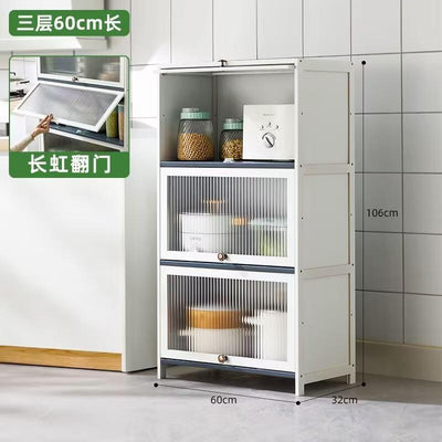 CAGK SG Stock Kitchen Cabinet Storage Multilevel Kitchen Storage Shelf Cupboard Cabinet Microwave