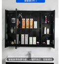 Black Stainless Steel Mirror Cabinet Intelligent Fog Proof Bathroom with Lamp Mirror Cabinet Wall