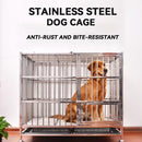 YIPET Ready Stock Dog cage thick stainless steel super large residential foldable movable pet cage