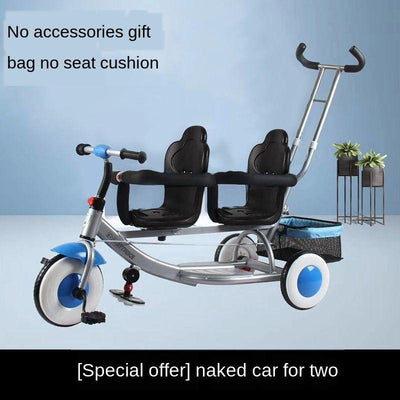 Twin Tricycle Stroller Lightweight Baby Bicycle Double Seat Two-child Travel Artifact