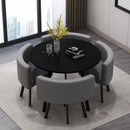 (4+1) Nordic Simple Round Dining Coffee Table Chair