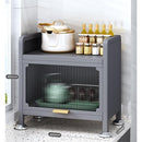 2022 NEW Metal Kitchen Cabinet Grey Floor Multi-layer Storage Cabinet Multifunctional Oven Shelf