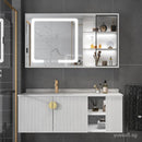 Zcm Bathroom Marble Bathroom Cabinet Solid Wood Stone Plate Bathroom Cabinet Combination Modern