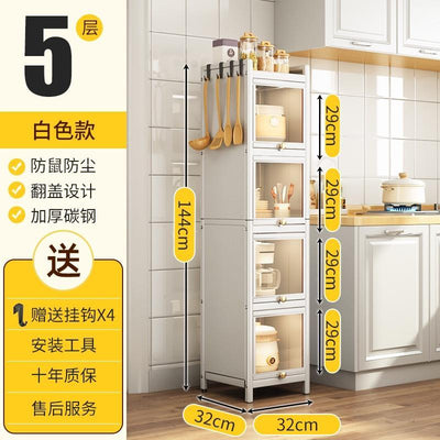 Kitchen Cabinet With Door Multi-functional Storage Cabinet For Bowls Chopsticks Plates Dishes Pans