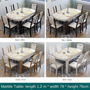 Solid Wood and Chair Combination Modern Simple Telescopic Marble Dining Folding Household