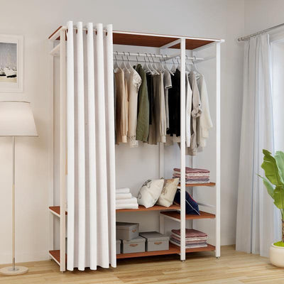 A Simple Rental Wardrobe Full Steel Frame Simple Modern Economy Storage Home Dormitory Self-assembly