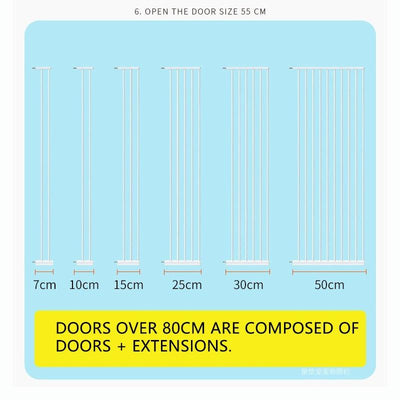 BOUSSAC Pet Fence Metal Staircase Safety Gate 66-159cm Protection Fencing