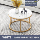 2 In 1 Nordic Coffee Table Modern Light Luxury Round Side Table Set Living Room Sofa Tea Table