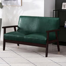 Small Leather Sofa Simple Room Single Double Two Three Seater Solid Wood Fabric