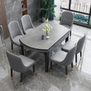 Rock plate dining table light luxury household folding solid wood dining table and chair combination