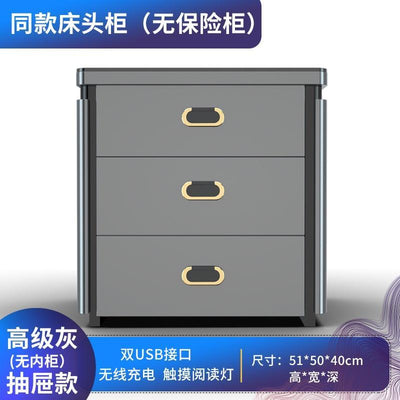 YICHANG Smart Bedside Table With Safe Box Bedside Cabinet With Safe Box Fingerprint Light / USB