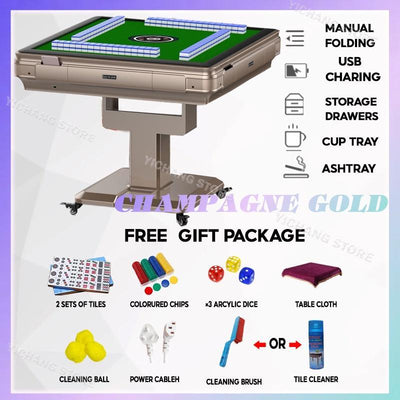 YICHANG Mahjong Machine Fully Automatic Mahjong Table Household Dual Purpose Hot Sale Imitation Wood