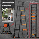 12🔥12 SHANJIE Ready Stock Telescopic Ladder Thickened Aluminum Alloy Engineering Herringbone Ladder