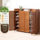 Rattan solid wood Shoe cabinet deodorant large capacity breathable Shoe rack with cabinet door