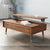 (MUWU) Multifunctional Folding Coffee Table Noble Quality Solid Wood Furniture Walnut Color Lifting