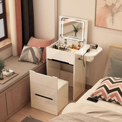 YICHANG Nordic Dressing Table Bedroom Modern Simple Storage Cabinet Integrated Flip Small Family