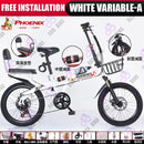 Phoenix Foldable Bicycle 7-speed Variable Speed Bicycle High-carbon Steel Folding Bike Subway Travel