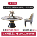 APOLLO Natural Marble Dining Table With Turntable Simple Slate Round Table Dining Table And Chair