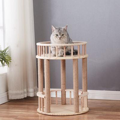 Sisal Condo Climbing Frame Cat Grabbing Board Solid Wood Tree Platform Nest Toys Cat Supplies