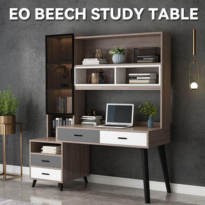 Solid Wood Study Table Computer Table With Bookshelf Environmental Protection Material Office Table